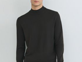 Базовый джемпер с воротником-стойкой, Коричневый