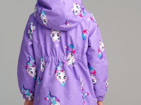 Куртка текстильная с полиуретановым покрытием для девочек (ветровка)