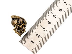 Бусина темлячная "Череп с пистолетом", латунь