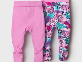 Ползунки детские трикотажные для девочек, 2 шт в комплекте