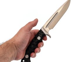Тактический нож НОКС Ягуар М, сталь D2, рукоять G10, черный