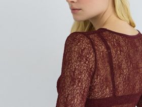 Кружевной лонгслив, Оранжевый