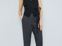 Укороченные брюки из хлопка, Серый