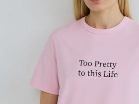 Футболка с принтом, Розовый