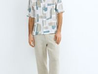 Рубашка из вискозы с принтом, Зеленый