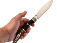 Складной нож Reptilian Трапёр-01 лимитированная версия, сталь D2, рукоять черный G10/коричневая микарта