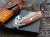 Складной нож Steelclaw Бук, сталь VG-10/дамаск, рукоять красное дерево