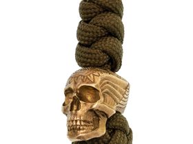 Бусина с темляком Череп Инопланетный, латунь