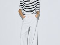 Поло из структурной ткани в полоску, Синий