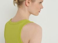 Укороченный топ в рубчик, Зеленый