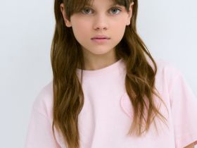 Футболка с аппликацией для девочек, Розовый