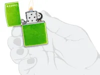 Зажигалка ZIPPO Logo с покрытием Lurid™, латунь/сталь, зеленая, глянцевая, 38x13x57 мм