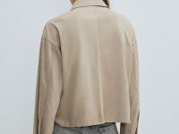 Рубашка из искусственной замши, Бежевый