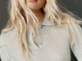 Джемпер поло из ажурной пряжи, Зеленый