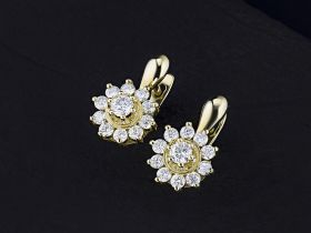 Серьги из желтого золота с бриллиантами э0301сг04202940