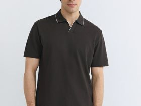 Поло из шелковистого пике, Коричневый