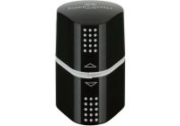 Точилка пластиковая Faber-Castell "Trio Grip 2001" 3 отверстия, 2 контейнера, черная