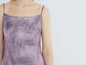 Платье с принтом из жатого сатина, Розовый