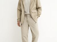 Джоггеры из тонкого твила, Бежевый