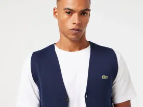 Мужская хлопковая жилетка Lacoste классического кроя