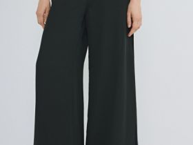 Двуслойные брюки из шифона, Черный