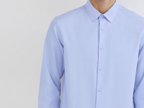 Рубашка из структурной ткани, Голубой