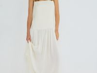 Платье А-силуэта на тонких бретелях, Бежевый