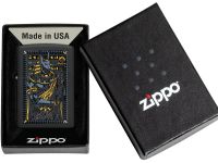 Зажигалка ZIPPO Anubis с покрытием Black Matte, латунь/сталь, черная, 38x13x57 мм
