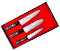 Набор из 3-х кухонных ножей Tojiro Western Knife FT-014, сталь VG-10, рукоять стабилизированная древесина