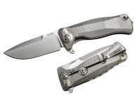 Нож складной LionSteel SR11 G (GREY), сталь Uddeholm Sleipner® Satin, рукоять титан по технологии Solid®, серый
