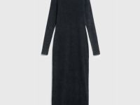 Платье в рубчик с эффектом стирки, Серый