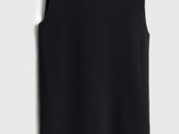 Вязаная майка с воротником-стойкой, Черный