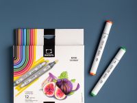 Набор маркеров спиртовых Малевичъ "GrafArt Brush" Базовый 12 цветов