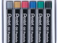 Набор пастели масляная Pentel 6 цв, металлик