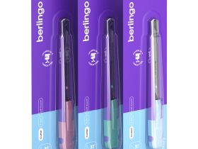 Нож канцелярский Berlingo "Envy" 9 мм, auto-lock, металл. направл., голубой, европодвес