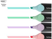 Набор текстовыделителей Schneider "Job" 1-5 мм, 4 цв., пастельные ассорти, прозрачный чехол