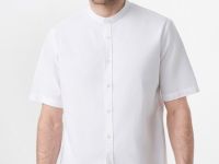 Рубашка из ткани оксфорд с воротником мао, Белый