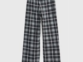 Брюки пижамные в клетку для мальчиков, Белый