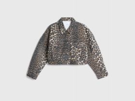 Джинсовая куртка с принтом для девочек, Мультицвет