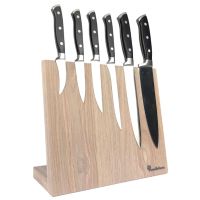 Подставка настольная магнитная для 6 ножей Woodinhome KS002XSOW, дуб беленый