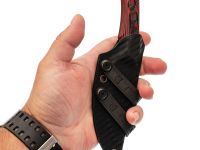 Нож Pocket Wolf Мини Тактик, сталь K340, рукоять G10/хаотичный карбон, красный
