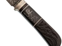Авторский нож Сова, сталь мозаичный дамаск, подарочная шкатулка