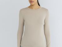 Лонгслив с содержанием модала и шёлка, Бежевый