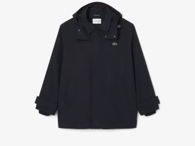 Мужская водоотталкивающая парка Lacoste средней длины с капюшоном