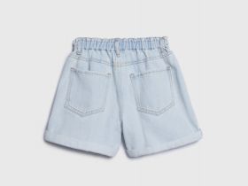 Джинсовые шорты на резинке с поясом, Голубой