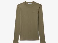 Женская Футболка Lacoste Slim Fit с длинными рукавами