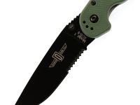 Складной нож полусеррейторный Ontario RAT 1, сталь AUS-8, рукоять термопластик GRN, зеленый/черный