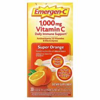 Emergen-C, Витамин C, смесь ароматизированных газированных напитков, супер-апельсин, 1000 мг, 30 пакетиков по 9,1 г (0,32 унции)