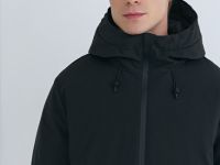 Утеплённая куртка с капюшоном, Черный