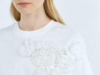 Футболка с цветочной аппликацией, Белый